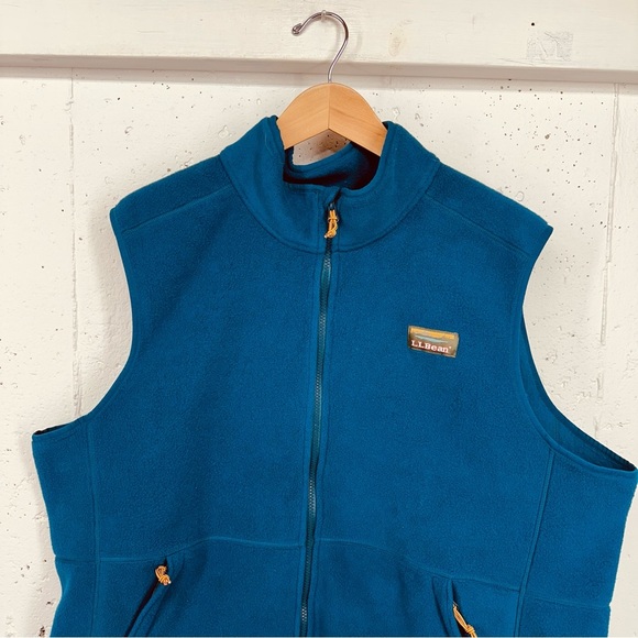 L. L. Bean Men's Size XXL Nautical Blue Fleece Zip Up Vest - Picture 3 of 14
